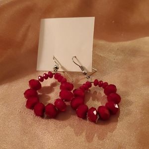 Berry toned multiple bead hoops